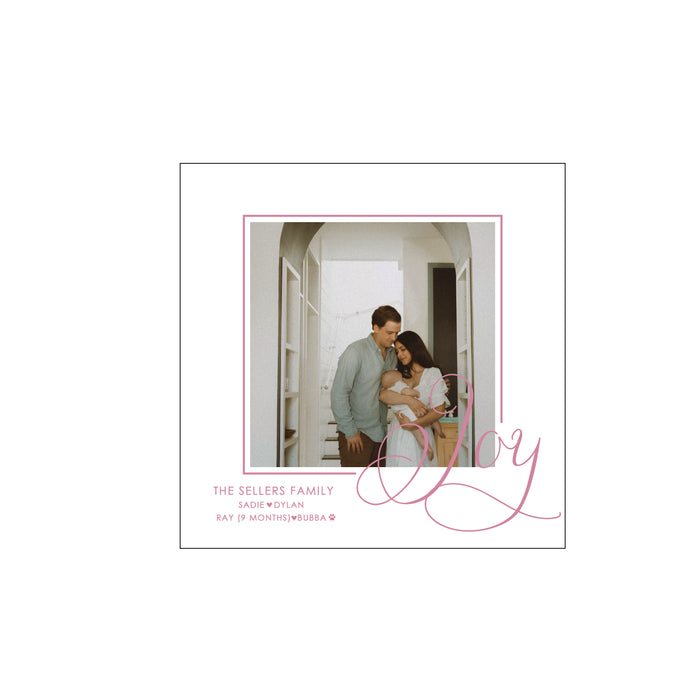 joy script | holiday card | flat print
