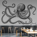 Jules Octopus - Custom Sized Wallpaper Mural (per m2) - Jules 2 Grey