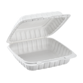 Jumbo White Takeout Boxes - 9"x9" Mineral Filled Hinged Food Containers- Karat Earth 120ct-To-Go Packaging-Karat-Restaurant Supply Drop