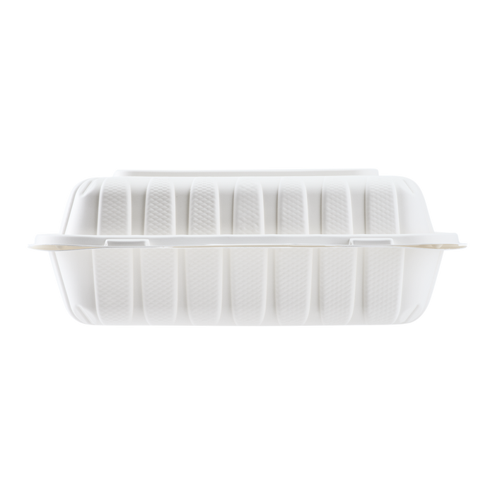 Jumbo White Takeout Boxes - 9"x9" Mineral Filled Hinged Food Containers- Karat Earth 120ct-To-Go Packaging-Karat-Restaurant Supply Drop
