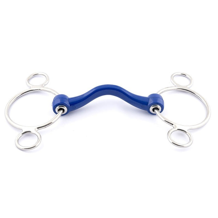 Jump'In 3 Ring Blue Soft Mouth Port Bit