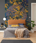 Jungle Majesty - Navy - Custom Sized Wallpaper Mural (per m2)