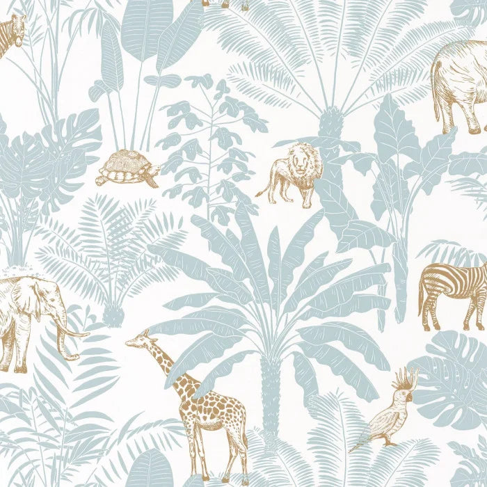 Jungle Trip Wallpaper - Blue