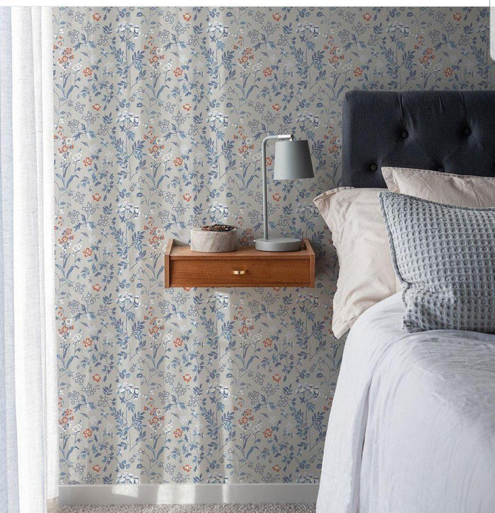Juni Scandinavian Wallpaper - Blue - Discontinuing