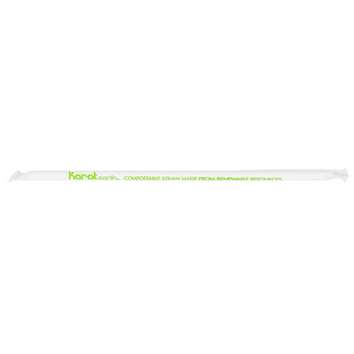 Karat Earth 10.25" Giant Paper Paper Straw (7mm) Wrapped - White (1,200 ct)-Paper Straws-Restaurant Supply Drop-Restaurant Supply Drop