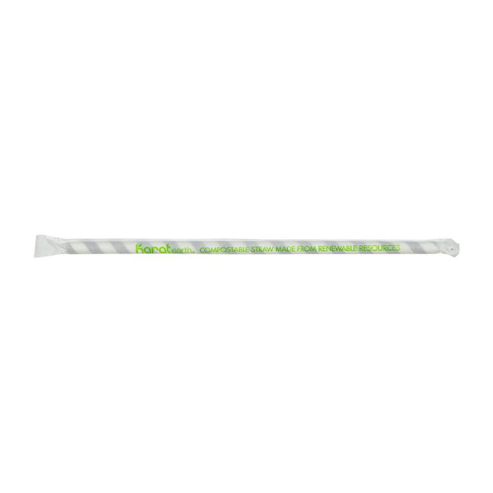 Karat Earth 10.25" Giant Paper Spiral Straws (7mm) Wrapped - Black & White (1,200 ct)-Paper Straws-Restaurant Supply Drop-Restaurant Supply Drop
