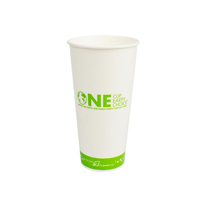 Karat Earth 22oz Eco-Friendly Paper Cold Cups - One Cup, One Earth - 90mm - 1,000 ct-Cups & Lids-Karat-Restaurant Supply Drop
