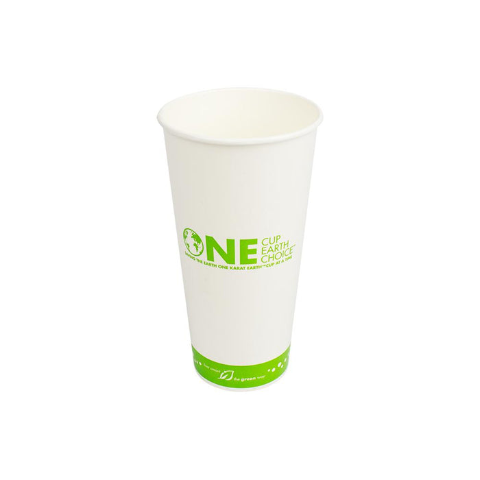 Karat Earth 22oz Eco-Friendly Paper Cold Cups - One Cup, One Earth - 90mm - 1,000 ct-Cups & Lids-Karat-Restaurant Supply Drop