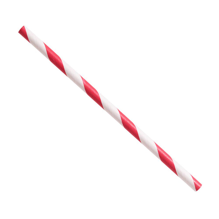 Karat Earth Stir Unwrapped Paper Straw 5.25" (Red Spiral)-Paper Straws-Restaurant Supply Drop-Restaurant Supply Drop