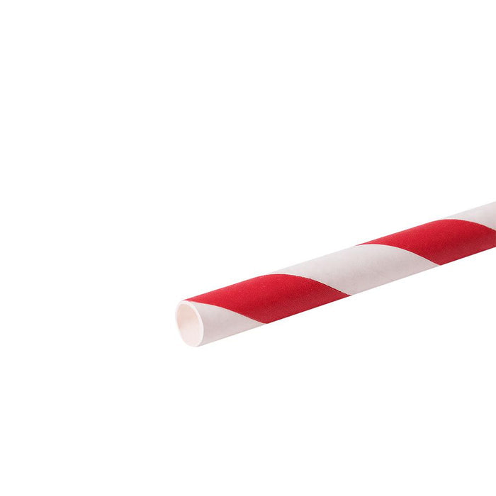 Karat Earth Stir Unwrapped Paper Straw 5.25" (Red Spiral)-Paper Straws-Restaurant Supply Drop-Restaurant Supply Drop