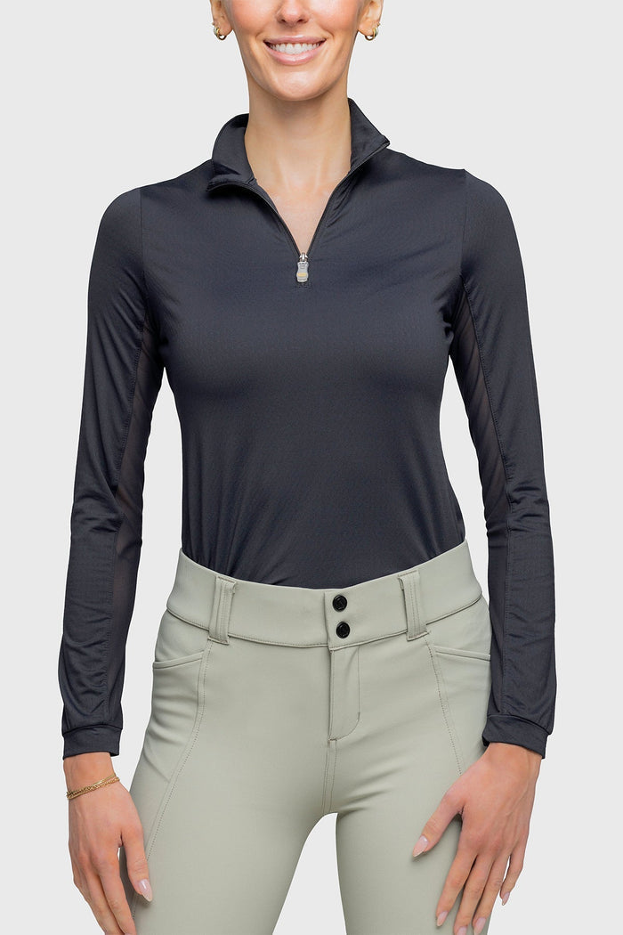Kastel Denmark Black with Black Trim Long Sleeve Sun Shirt - Equiluxe Tack