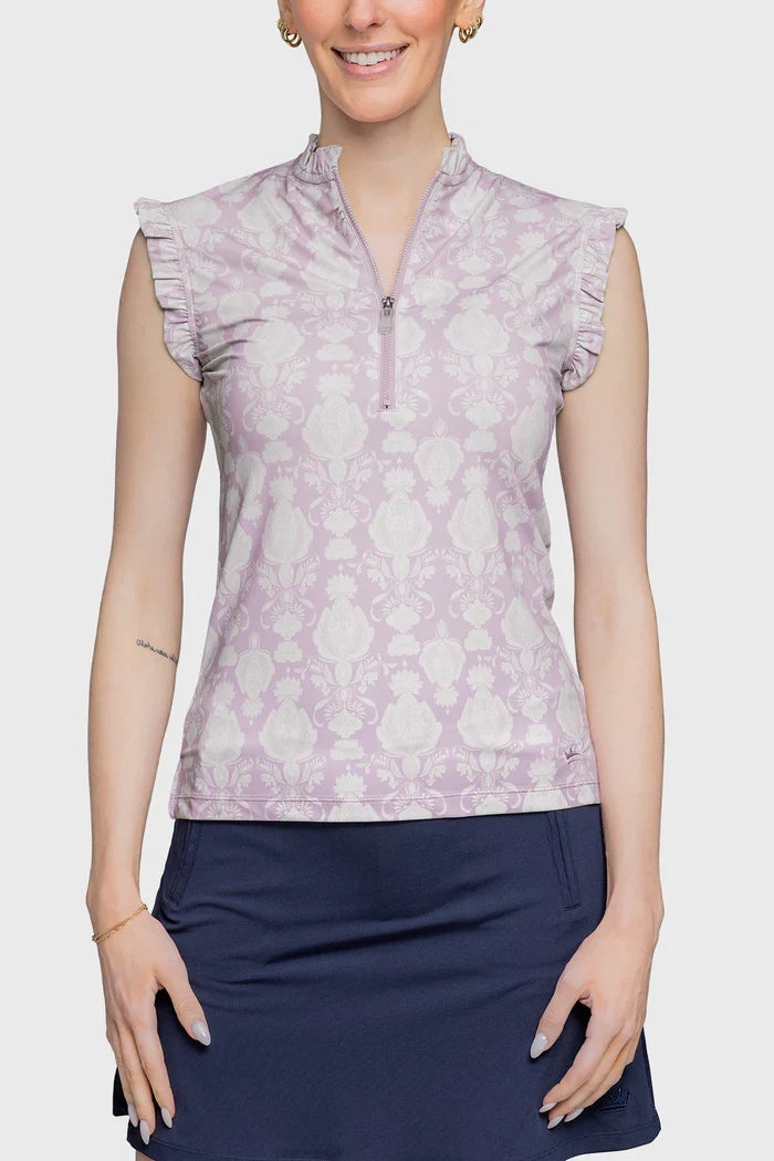 Kastel Denmark Ruffle Tank Sleeveless 1/4 Zip Sun Top