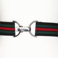 KF Clothing - Black, Green, and Red Stripe Elastic Adjustable Belt