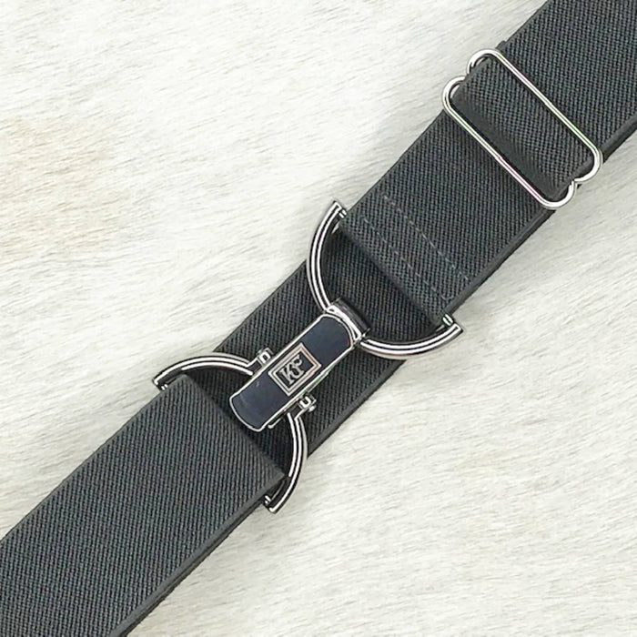KF Clothing - Dark Gray Solid Elastic Adjustable Belt