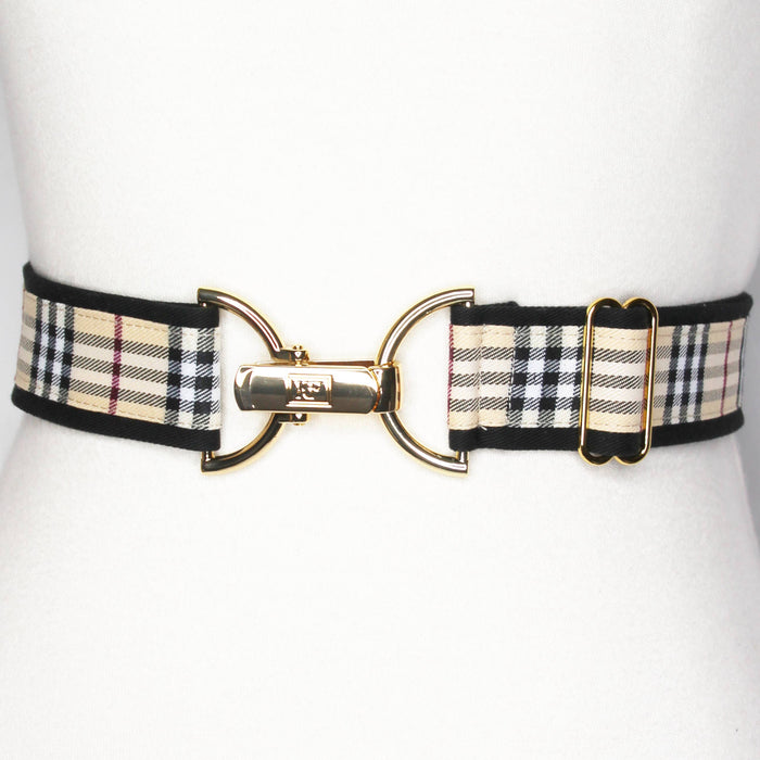 KF Clothing - Tan Plaid Adjustable Belt