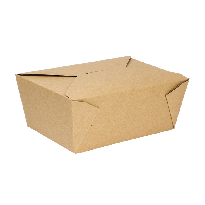 Kraft Microwavable Folded Paper #4 Take-Out Container - Karat Extra Large Fold-To-Go Box - 110oz - 7.8" X 5.5" X 3.5" - 160 Count-To-Go Packaging-Karat-Restaurant Supply Drop