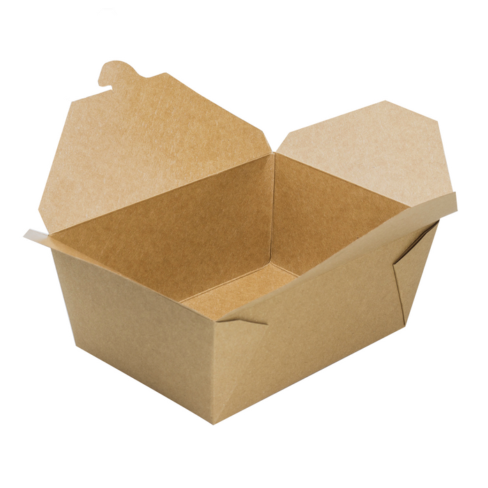 Kraft Microwavable Folded Paper #4 Take-Out Container - Karat Extra Large Fold-To-Go Box - 110oz - 7.8" X 5.5" X 3.5" - 160 Count-To-Go Packaging-Karat-Restaurant Supply Drop