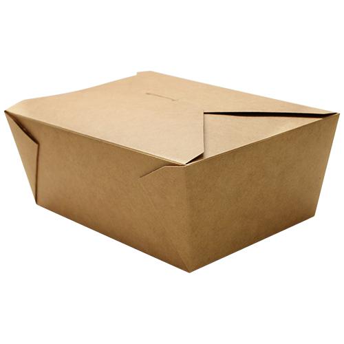 Kraft Microwavable Folded Paper #4 Take-Out Container - Karat Extra Large Fold-To-Go Box - 110oz - 7.8" X 5.5" X 3.5" - 160 Count-To-Go Packaging-Karat-Restaurant Supply Drop