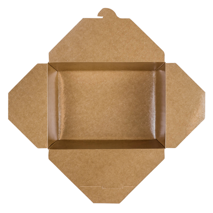 Kraft Microwavable Folded Paper #4 Take-Out Container - Karat Extra Large Fold-To-Go Box - 110oz - 7.8" X 5.5" X 3.5" - 160 Count-To-Go Packaging-Karat-Restaurant Supply Drop
