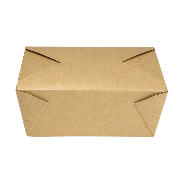 Kraft Microwavable Folded Paper #4 Take-Out Container - Karat Extra Large Fold-To-Go Box - 110oz - 7.8" X 5.5" X 3.5" - 160 Count-To-Go Packaging-Karat-Restaurant Supply Drop