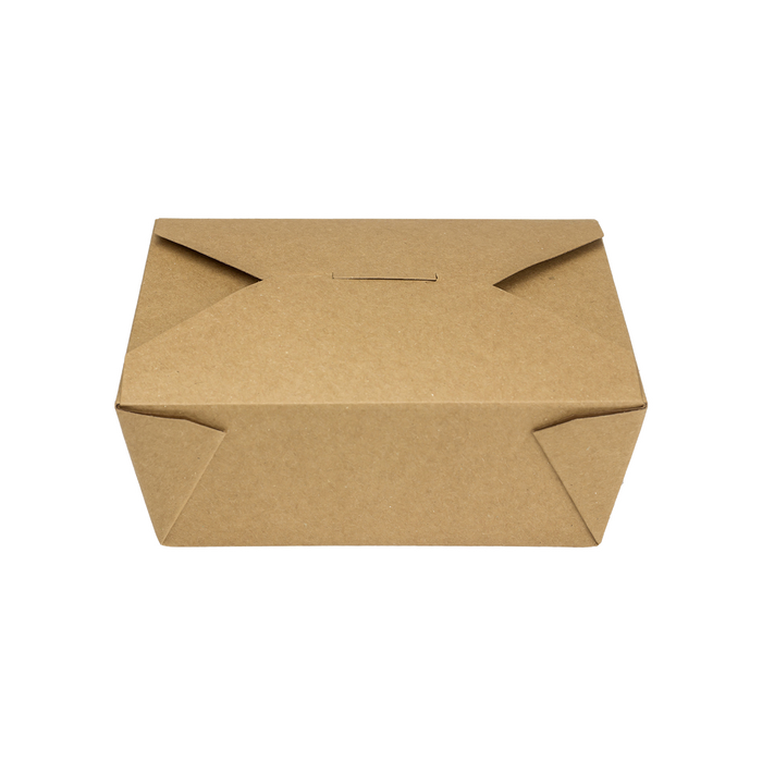 Kraft Microwavable Folded Paper #8 Takeout Containers - Karat Fold-To-Go Box - 48oz - 5.9" X 4.6" X 2.4" - 300 Count-To-Go Packaging-Karat-Restaurant Supply Drop