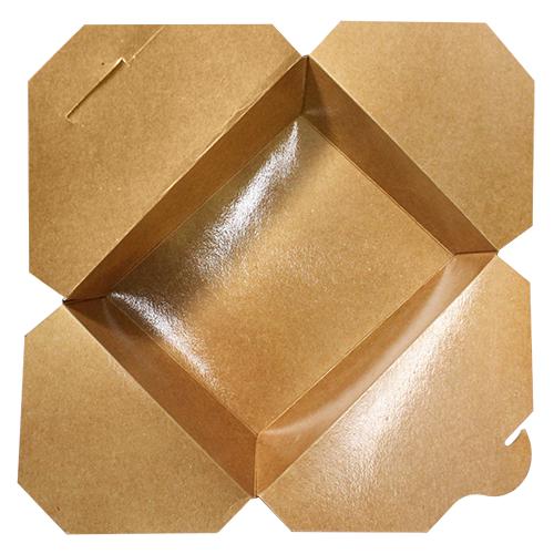 Kraft Microwavable Folded Paper #8 Takeout Containers - Karat Fold-To-Go Box - 48oz - 5.9" X 4.6" X 2.4" - 300 Count-To-Go Packaging-Karat-Restaurant Supply Drop