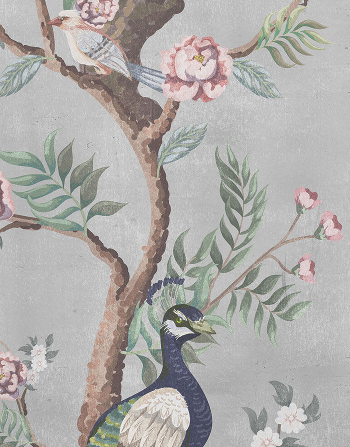 Kubla Khan Hybrid Mural Wallpaper - Mist