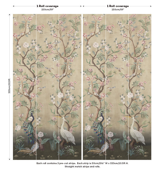 Kubla Khan Hybrid Mural Wallpaper - Sand