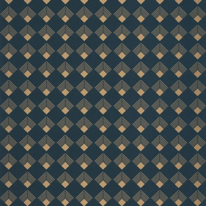 Labyrinth Patch Wallpaper - Blue Petrole