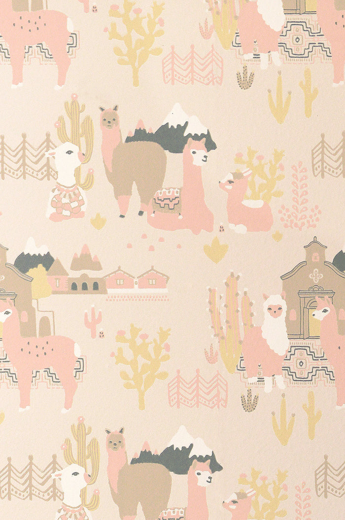 Lama Lama Wallpaper - Pink