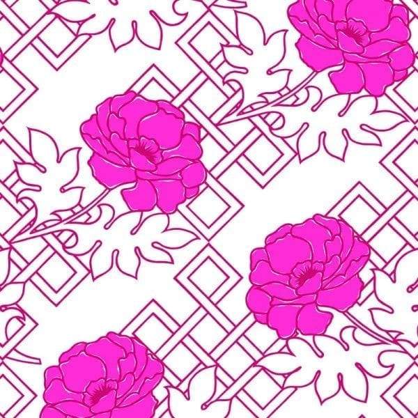 Large Floral Trellis Florence Broadhurst Wallpaper - Fuschia