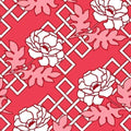 Large Floral Trellis Florence Broadhurst Wallpaper - Red Queen