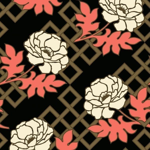 Large Floral Trellis Florence Broadhurst Wallpaper - Tea House