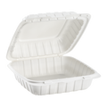 Large White Takeout Boxes - 8"x8" Mineral Filled Hinged Food Containers- Karat Earth 200 ct-To-Go Packaging-Karat-Restaurant Supply Drop