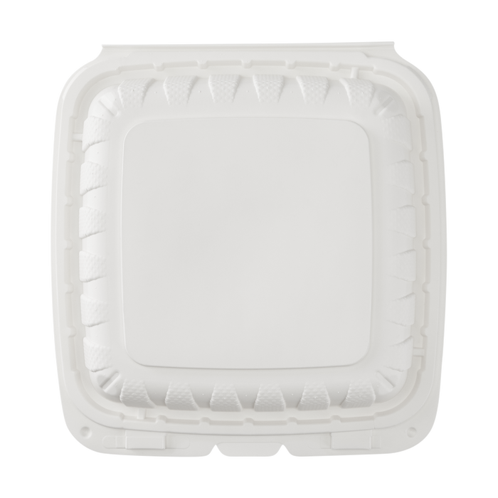 Large White Takeout Boxes - 8"x8" Mineral Filled Hinged Food Containers- Karat Earth 200 ct-To-Go Packaging-Karat-Restaurant Supply Drop