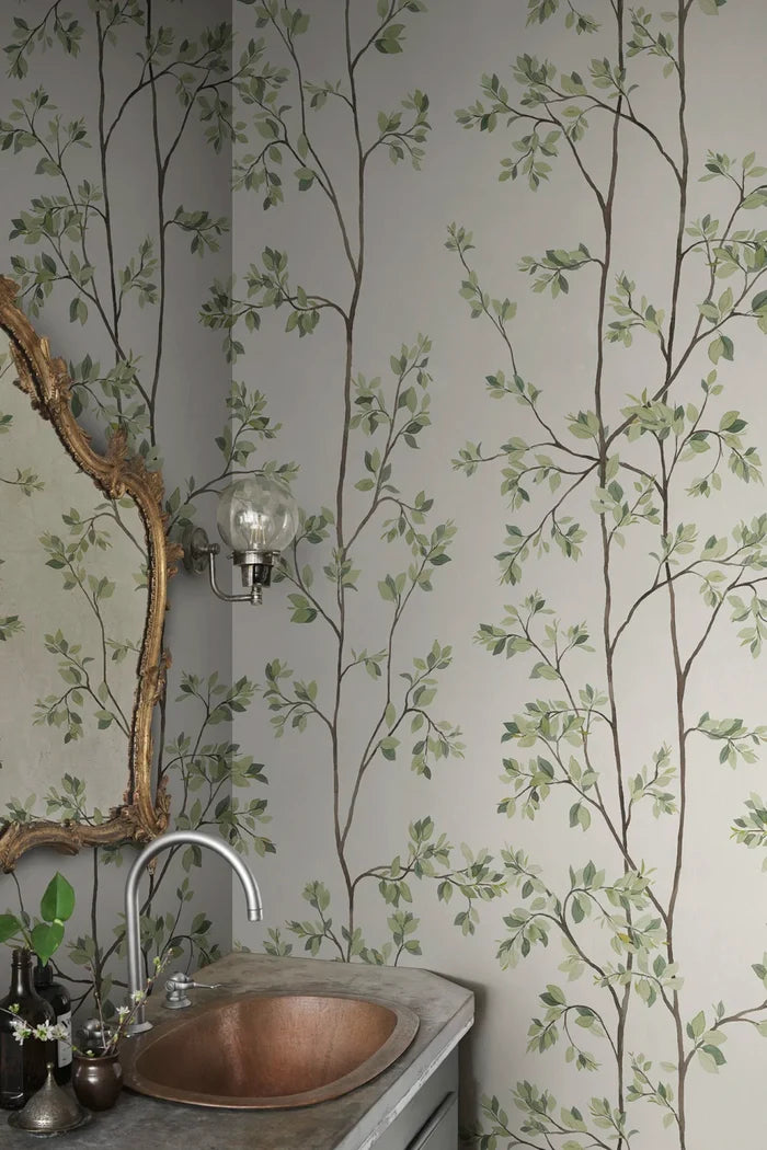 Laura – Green – custom sized wallpaper mural (per m²)