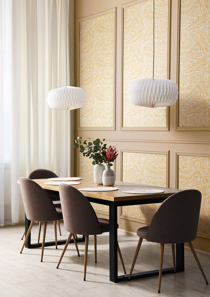 Leaf Vine Wallpaper - Butter