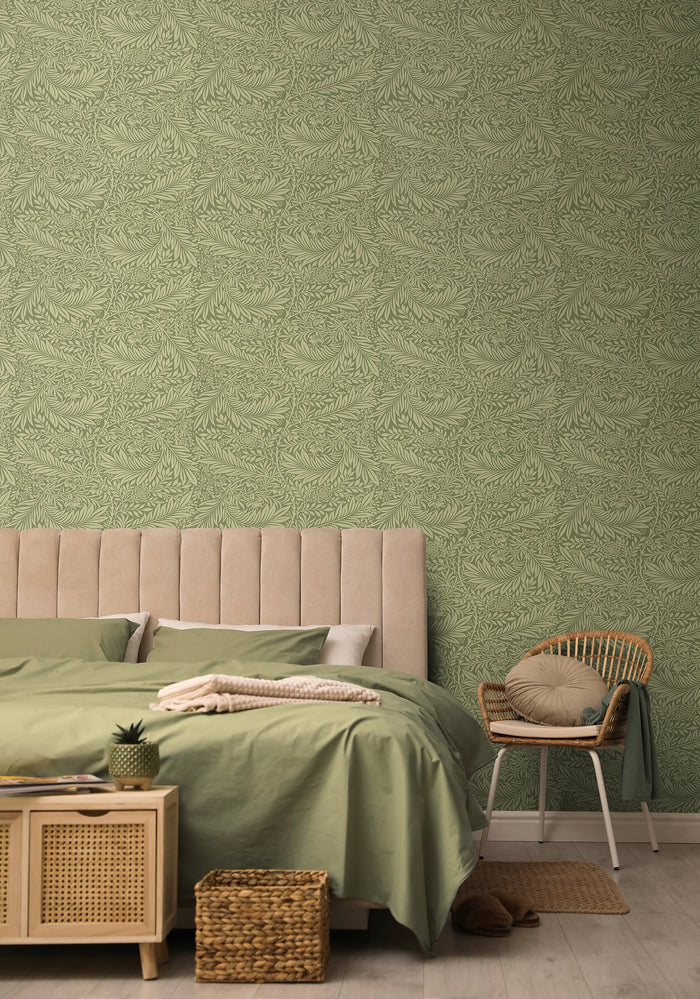 Leaf Vine Wallpaper - Olivine
