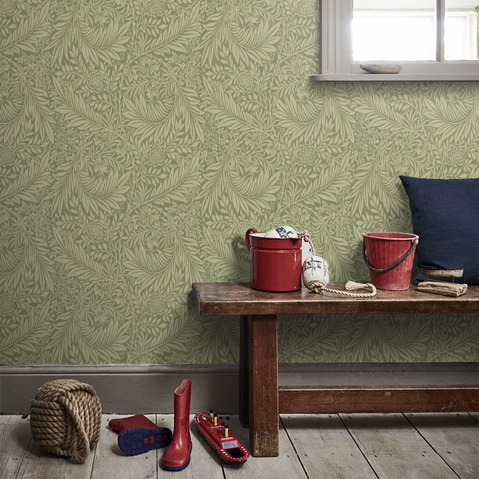 Leaf Vine Wallpaper - Olivine