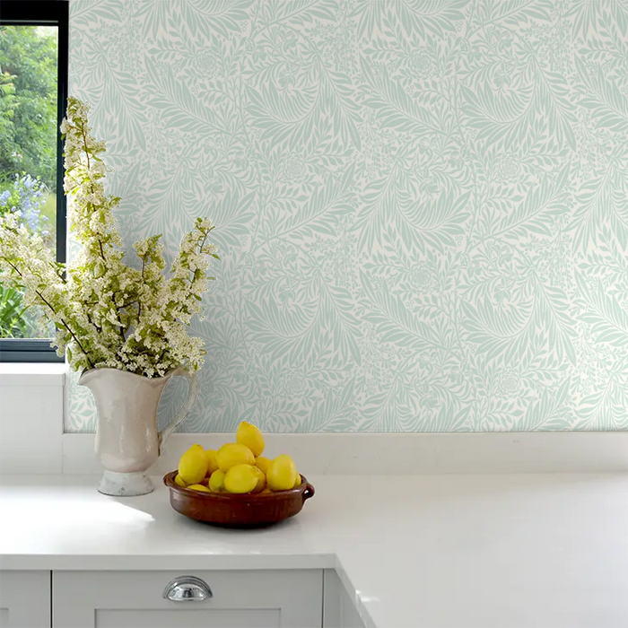 Leaf Vine Wallpaper - Seafoam