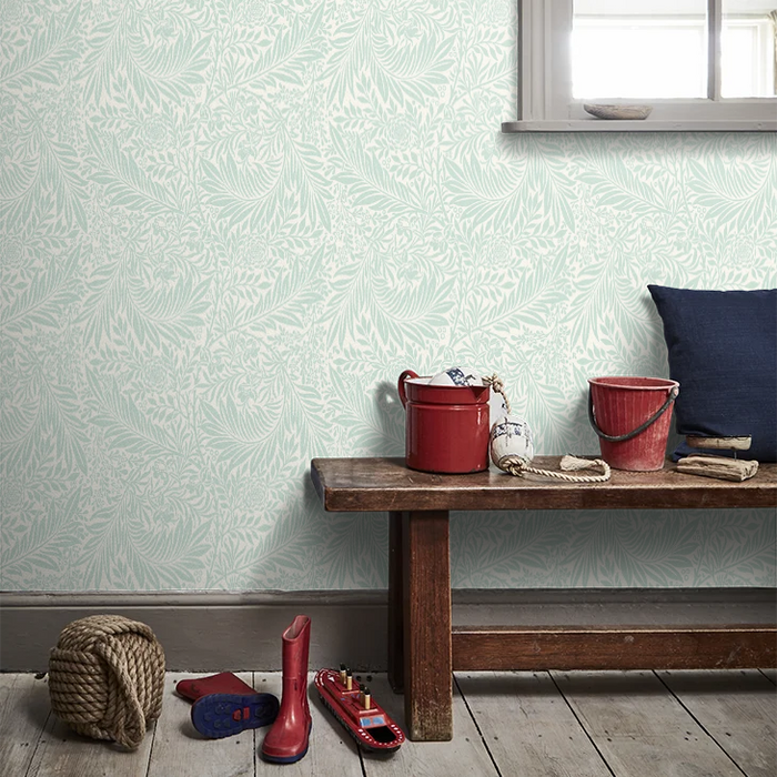 Leaf Vine Wallpaper - Seafoam