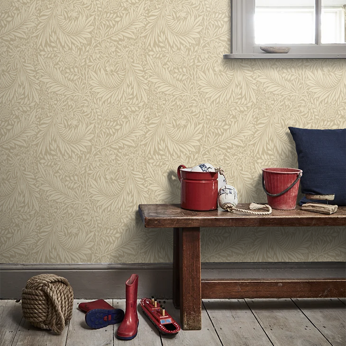 Leaf Vine Wallpaper - Straw