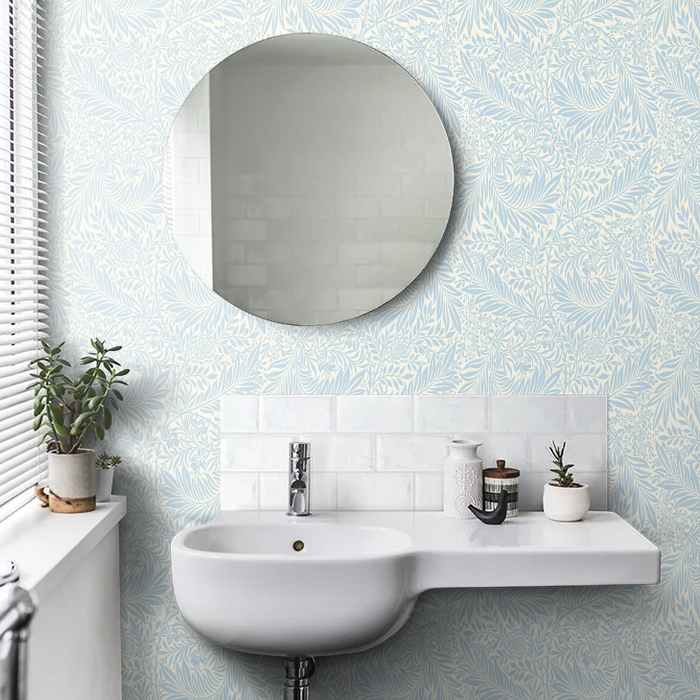 Leaf Vine Wallpaper - Wedgewood Blue