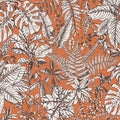 Leafy Ferns Vinyl Wallpaper - Orange - Last 24