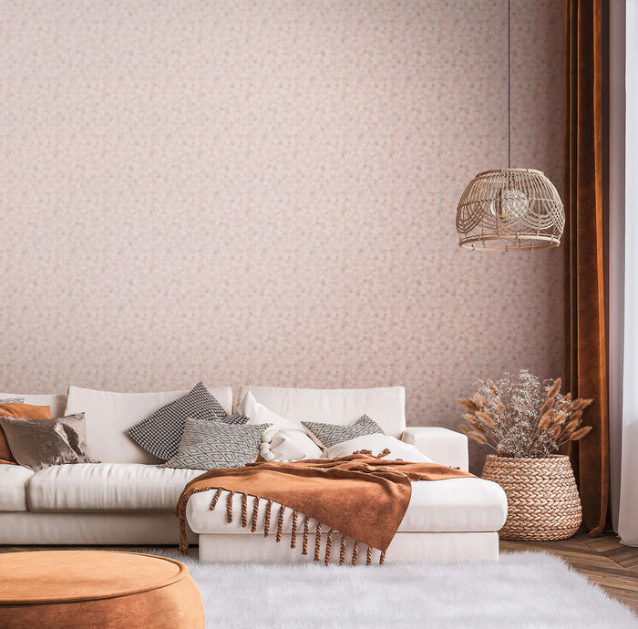 Leafy Heart - Wallpaper - Pink