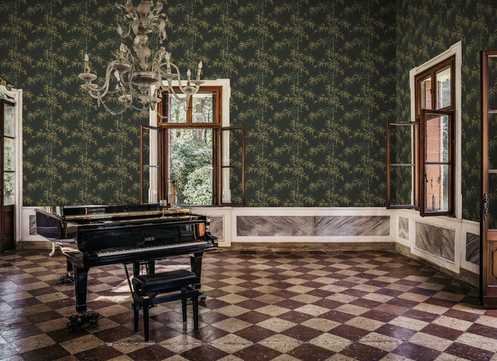 Leon Bamboo Wallpaper - Charcoal