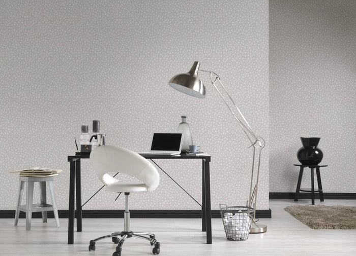 Leopard Alphabet Heavy Weight Wallpaper - Grey - Discontinuing