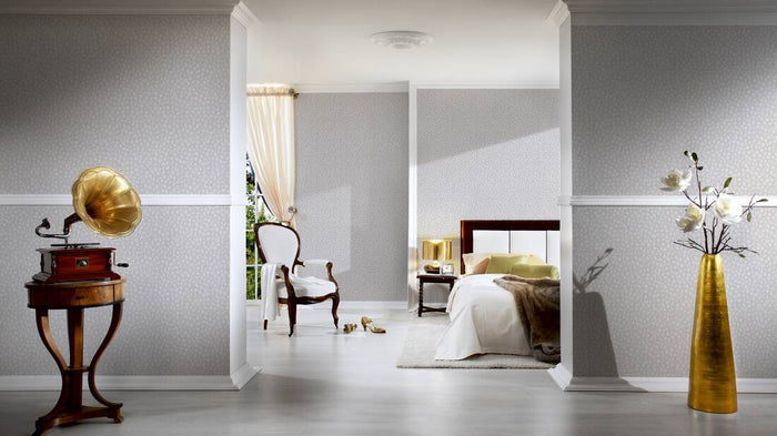 Leopard Alphabet Heavy Weight Wallpaper - Grey - Discontinuing