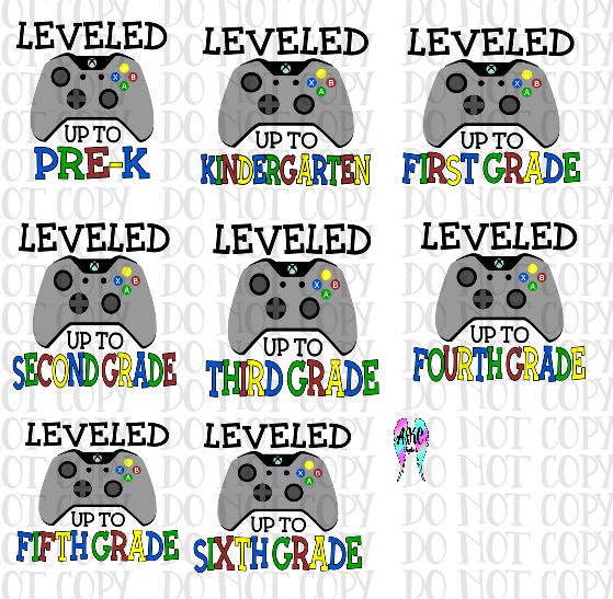 Leveled up school bundle PNG