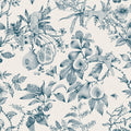 Cream and teal leopard and pomegranate wallpaper — flat pattern detail, Liana by The Inside